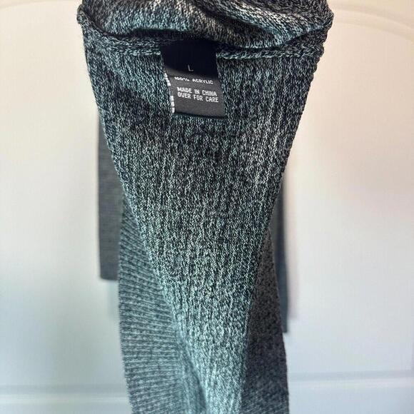 Vintage A. Byer Grey Sweater Dress Cowl Neck Fringe Mini Dress Comfy Size: Large - Picture 4 of 4